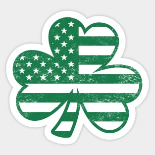 Irish American Pride - Shamrock American Flag Sticker